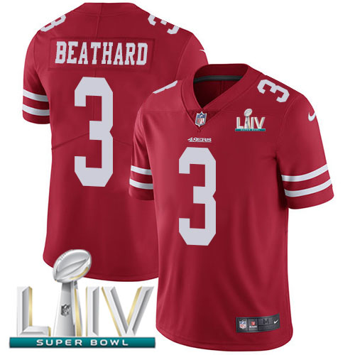 San Francisco 49ers Nike 3 C.J. Beathard Red Super Bowl LIV 2020 Team Color Men Stitched NFL Vapor Untouchable Limited Jersey